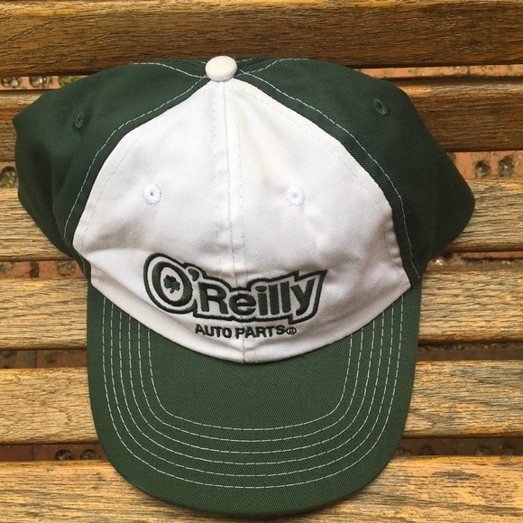 O’Reilly Auto Parts hat full 6 panel baseball style cap green white - Picture 3 of 9